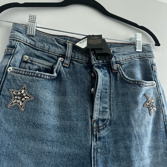 BNWT Maje Crystal Straight Leg Jeans - Picture 2 of 4